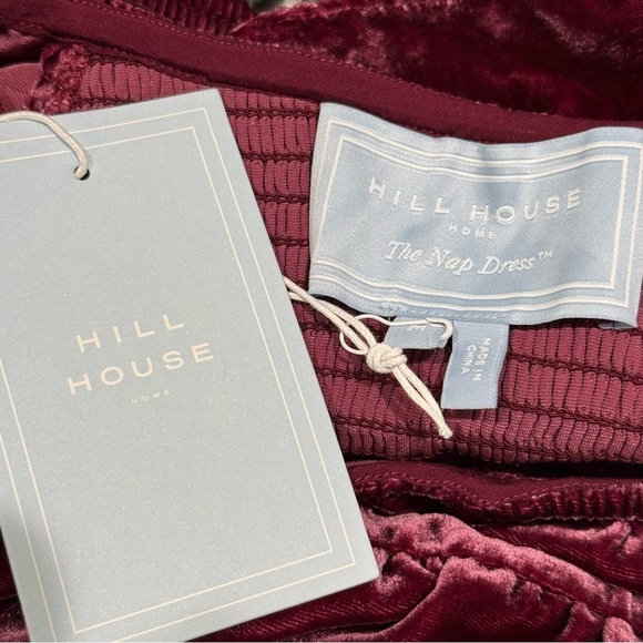 HILL HOUSE HOME The Akilah Nap Dress in Burgundy Velvet Size M - Picture 6 of 9
